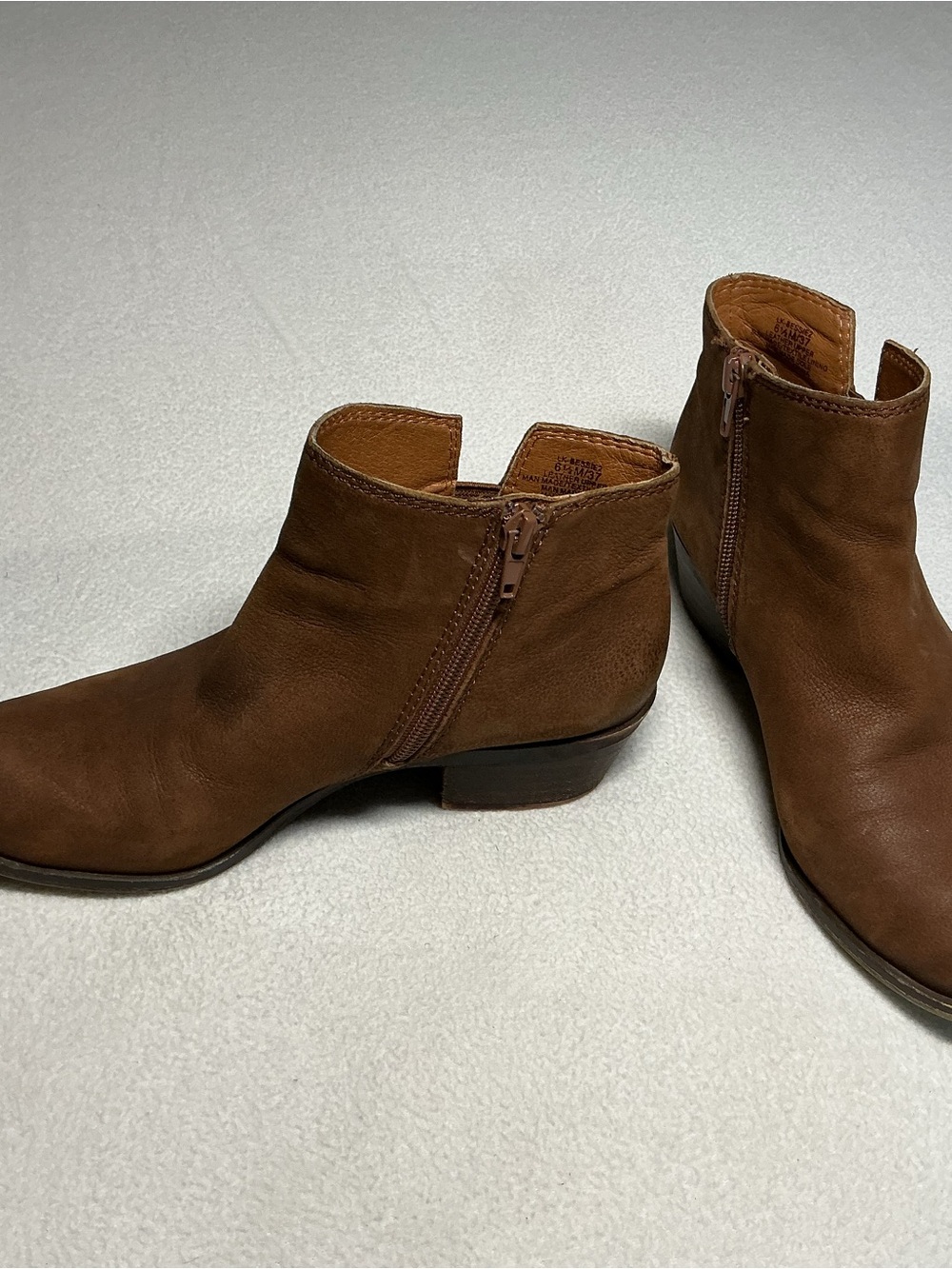 Lucky Brand Bessie2 Brown Leather Ankle Boots Booties Women's Size 6.5 M / 37 - Picture 11 of 11